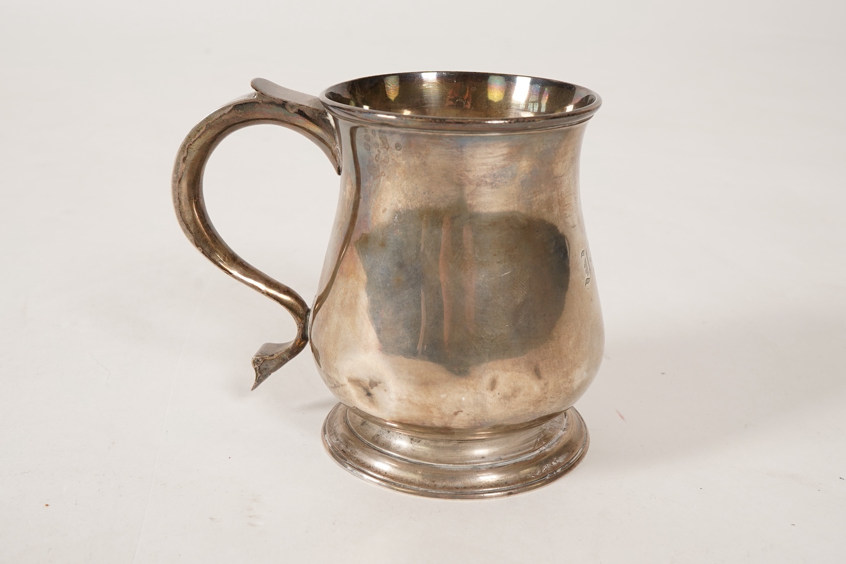 A George II silver mug, by Richard Bayley